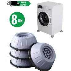 Kits 8 ou 4/2 Pés Antivibração para Máquina de Lavar, Geladeira e Eletrodomésticos - Base Antiderrapante