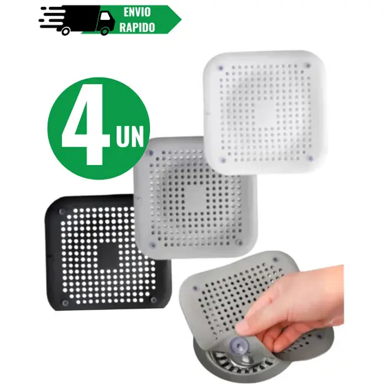 Kit 4 Tampas Protetora De Silicone Para Ralos, Pia Cozinha, Banheiro Anti Entupimento Anti Insetos indesejáveis