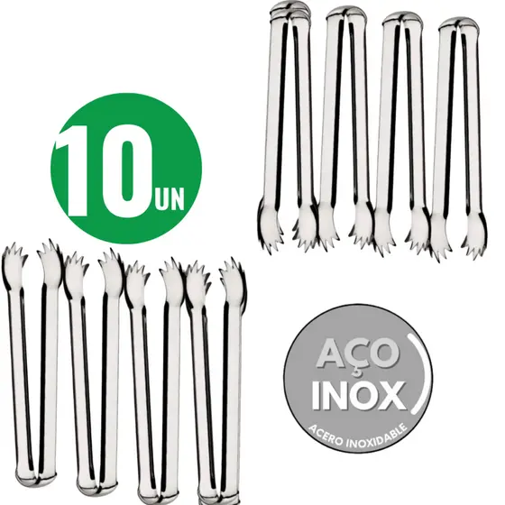 Mini Pegador de Gelo Aço Inox Pegado Para Frios Carnes Multiuso Bares Restaurantes Drinks Utensílio de cozinha