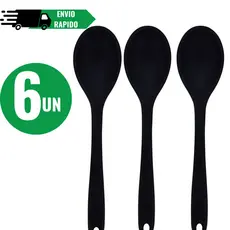 Kit Colher De Silicone Vermelho e Preto Grande Durável Material De Segurança Adorável Artigos De Cozinha