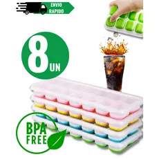 Kit Forma De Gelo Ice Flexivel Forminha Fundo Silicone 14 Cubos Alimentos Frutas Papinha