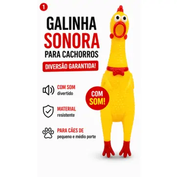 GALINHA DE BRINQUEDO BIGOOPET PARA CACHORRO EM VINIL Grande/ media e pequena  SONORA.