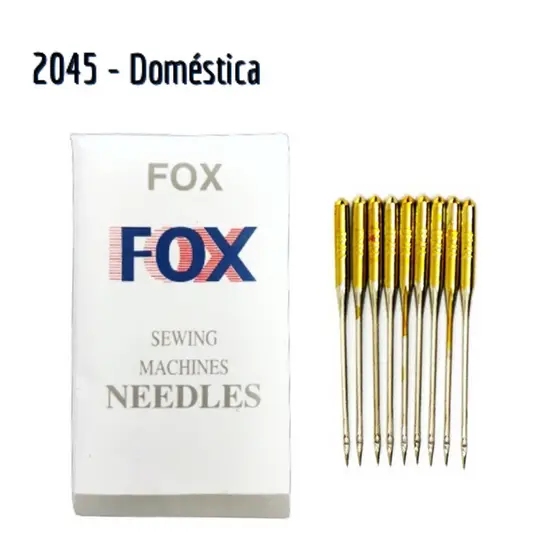 10 Agulha 2045 Domestica Dourada Ponta Bola N°9/11/12/13/14/16/18/21 Maquina Costura Caseira