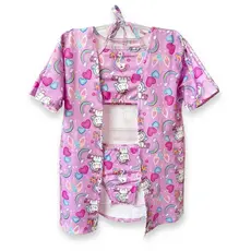 Kit 3 Peças Biquíni Infantil Juvenil e Saída de Praia Kimono