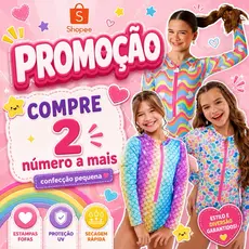 Maiô Infantil Juvenil Manga Longa com Zíper Proteção UV Moda Praia Menina 6 a 16 anos