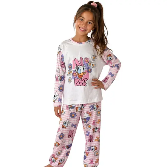 Pijama Manga Longa e Calça Infantil Margarida - 153