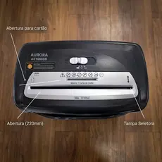 Fragmentadora Trituradora De Papel Aurora 10 Folhas Cartão AS1060SB