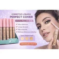 Corretivo Líquido Perfect Cover PhálleBeauty – Alta Cobertura | Não Craquela | Longa Duração