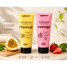 Esfoliante Corporal e Facial Apiderm 190g Morango + Maracujá + Pitaya