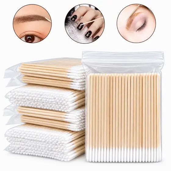 100/400/800/1200 un. Palitos Com Algodão De Limpeza Alinhamento Henna Micropigmentação Unha Boca