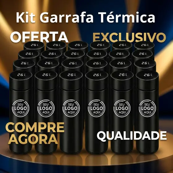 Kit de Garrafas Térmicas Personalizadas 500ml – Brinde Empresarial Premium