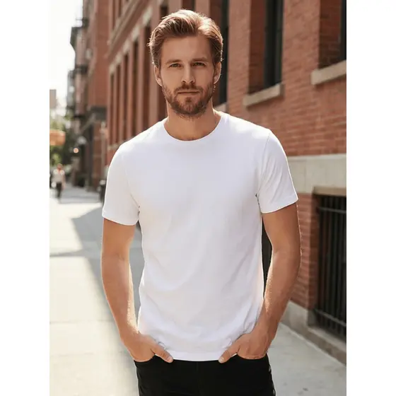 Camiseta Masculina 100% Algodão Premium, Básica Casual Manga Curta, Confortável e Respirável
