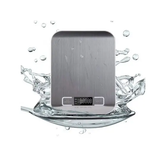 Balança de Cozinha Digital 10kg em Inox Alta Precisão 1g Dieta Fit com Tara LCD Pilhas Inclusas Envio Imediato