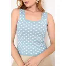 Blusa Regata Feminina Tricot Poá Modal Verão