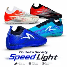 Chuteira Society Masculina Couro Sintético Costurada Colada Grama Sintética