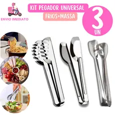 Kit 3 Pegador Universal Pegador de Massas e Pegador de Frios Em Aço Inox Para Cozinha e Restaurantes