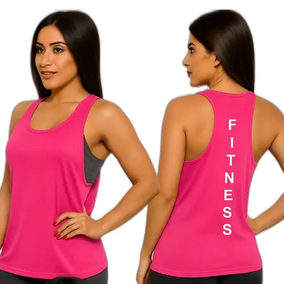 Blusa Regata Camiseta Confortável Para Academia Treino Caminhada Tampa Bumbum Feminina