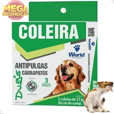 Coleira Anti pulga e Carrapato Remédio para Carrapatos Cachorro World Dugs