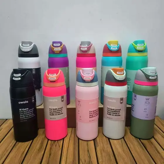 Copo Térmico Owala FreeSip 710ml 950ml Garrafa Térmica de Aço Inoxidável com Parede Dupla para Esportes ao Ar Livre