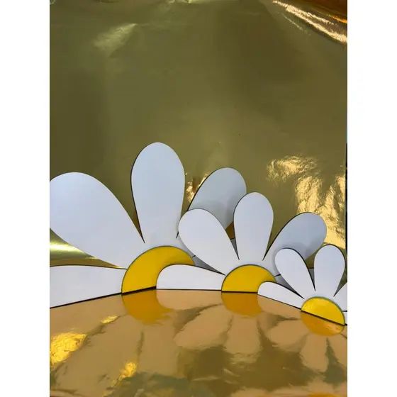 Kit 3 Margaridas Decorativas em MDF | Display de Mesa para Festa, Quarto Infantil e Decoração