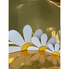 Kit 3 Margaridas Decorativas em MDF | Display de Mesa para Festa, Quarto Infantil e Decoração