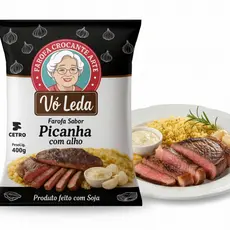 FAROFA PICANHA COM ALHO Crocante Vó Leda 400g Churrasco