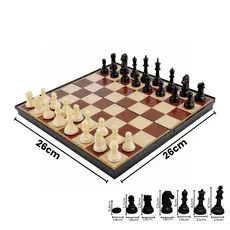 Jogo de Xadrez e Dama 2 em 1 Dobrável, Magnético em material plástico resistente Tam 26cm x 26cm