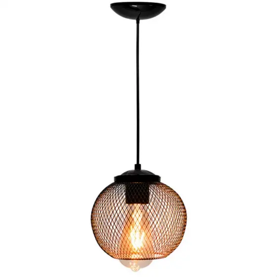 Luminária de Teto Pendente Aramada Redondada de Luxo Rosqueada Verona