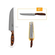 Faca Chef 8'' Inox Cabo Marrom PP Cozinha Profissional Casita