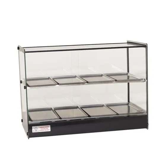 Estufa Vitrine Quadrada Dupla Led Salgado 8 Bandejas EVR Titã