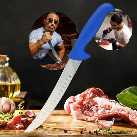 Faca Churrasco Aço Inox Salt Bae Chef LUWAVE