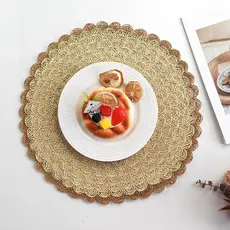 6 ou 12 Peças Jogo Americano Kit Trançado Redondo para Mesa de Jantar Sousplat Decorativo