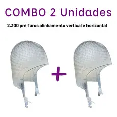 KIT DUAS TOUCAS Transparente Luzes Mechas Reflexos Morena Iluminada alinhada 2.300 Furos cobre Nuca