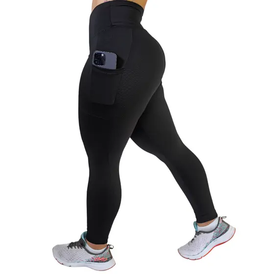 Calça Leg C/ Bolso Cos Alto Grosso Costura Reforçada