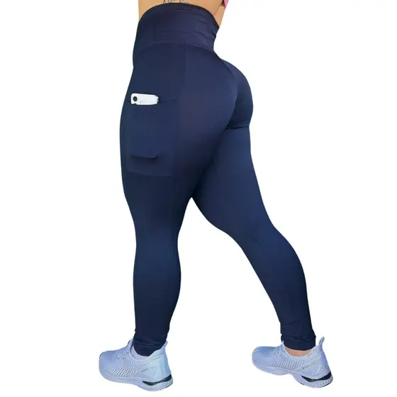 Calça Legging C/ Bolso Cintuta Alta e Costura Reforçada Corrida Caminhada Trabalho