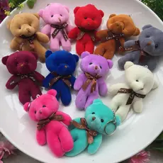 Kit 12 uns Chaveiro Com Pingente De Urso Ttedy De Pelúcia 12cm envia cor aleatorio