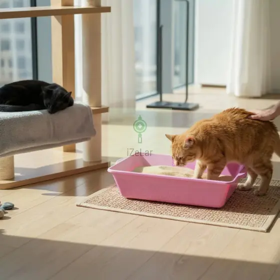 Caixa de Areia para Gato Grande 20L Bordas Alta Resistente e Fácil de Limpar Bandeja Higiênica Gatos