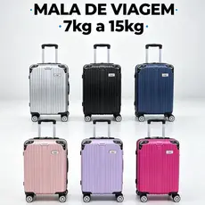 Mala de Viagem ABS Moderna Bordo 10Kg Padrão, 5/7/12/15 Kg |Com Senha Promoção | Rodas 360° | Prática | NÃO INSTALADO