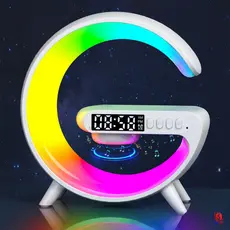 G-speaker Luminária Caixinha De Som Carregador Por Indução Sem Fio Alto-falante Via Bluetooth