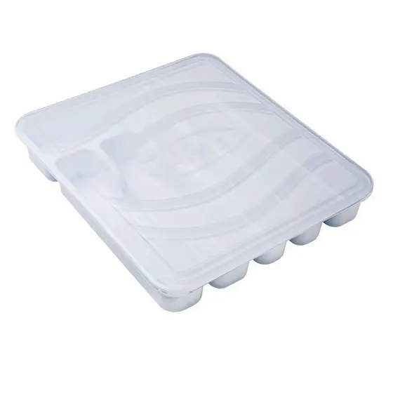 Porta Talheres Grande com Tampa / 6 divisórias - Alves Plastic