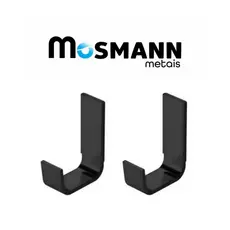 Kit 2 Ganchos Cabide Preto Multiuso de Parede Decoração Banheiro Sala Quarto