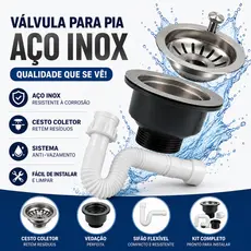 Sifão Branco Mais Válvula de Pia de Cozinha.
