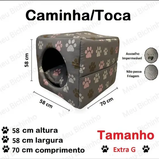 Casinha Caminha Toca Grande Cama Iglu 2 Em 1 Cachorro Cão Tam  EXTRA GIGANTE, Fundo Impermeável.