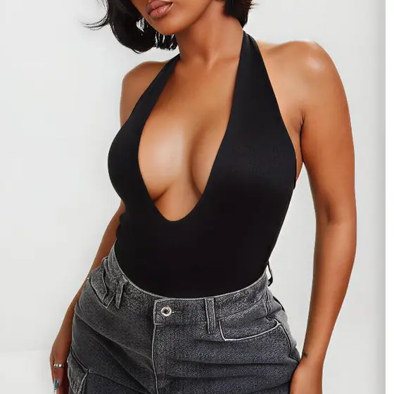 Body Feminino Amarrações Decotado Suplex moda  feminina verão