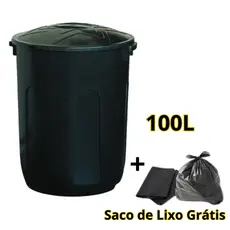 Lixeira 100 Litros Preta - JV