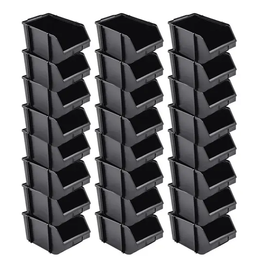 Kit 20 Caixas Gaveteiro Organizadores Bin N3 Gaveta parafusos Preta - Luvic Decor