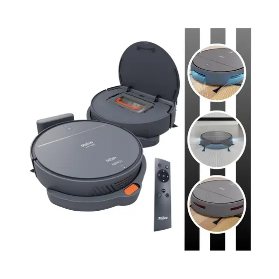 Aspirador Robô Função MOP PAS29A Bivolt Potência de 35W Philco
