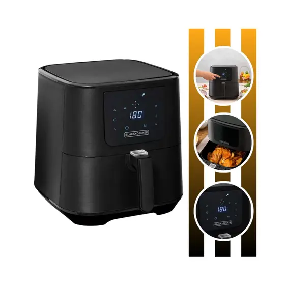 Fritadeira Elétrica Sem Óleo Air Fryer 7L 1700W AFD7Q Painel Digital Black + Decker