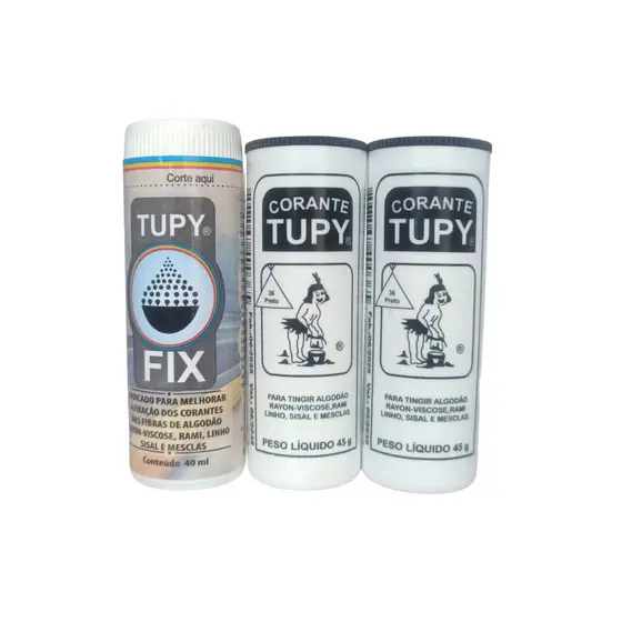 Kit 2 Corantes Tintura Várias Cores 45g + 1 Fixador Tupy Fix