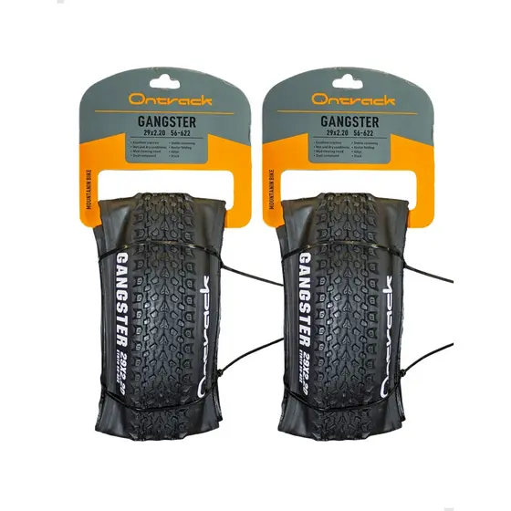 Par de Pneus Bike Gangster 29x2.20 Kevlar Tubeless Ready 60 Tpi Ontrack